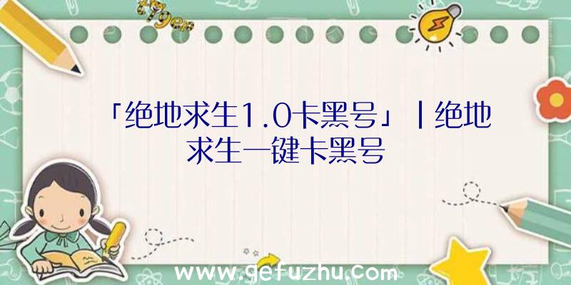 「绝地求生1.0卡黑号」|绝地求生一键卡黑号